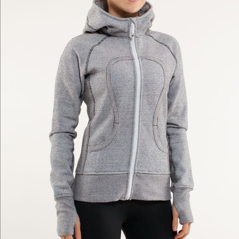 lululemon b&w striped scuba hoodie